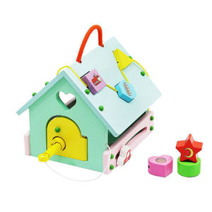 Jouets en bois 3-en-1 : Blocs de tri, Horloge, Clé, Empilage et Empilement - Product Image 6