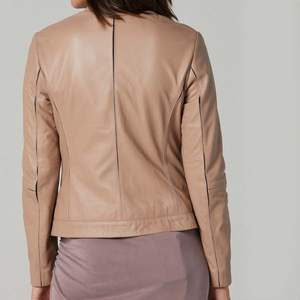 Blush Latoya Chaqueta de cuero para mujer, chaquetas de cuero con estilo para mujer, chaqueta de motorista de Nappa negra con pespuntes - Product Image 4