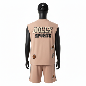 Conjunto de Camiseta sin Mangas y Pantalones Cortos para Hombre, Tela de Poliéster Premium Transpirable, Logotipo Personalizado con Parche, Conjunto de Camiseta sin Mangas y Pantalones Cortos para Hombre - Product Image 2