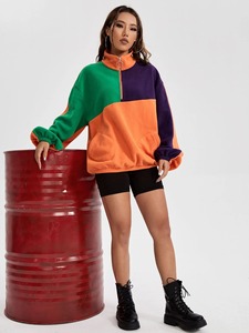 Sweatshirts de style pull pour femmes imprimés personnalisés à bas prix Sweatshirts vierges à blocs de couleurs pour femmes - Product Image 6