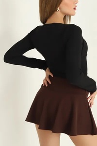 2024 falda de mujer nuevo estilo mejor diseño falda de mujer estilo Sol estampado barato mujeres faldas de cintura alta en colores sólidos - Product Image 5