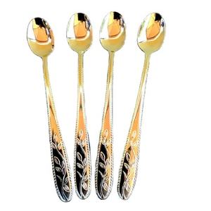 Meilleures ventes Ensemble de cuillères polies en or en acier inoxydable, parfaites pour la maison, les hôtels et les ustensiles de cuisine. - Product Image 1