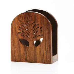 Distributeur de serviettes de table élégant et moderne en bois massif de qualité supérieure, accessoire de table pour table à manger et cuisine pour mariages - Product Image 2