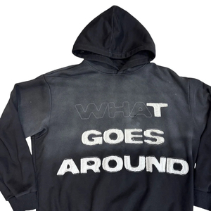 เสื้อฮู้ดดี้ผู้ชายทรงโอเวอร์ไซส์ ผ้าคอตตอนฟลีซ ปักลายแบบแอพพลิเค ไม่มีกระเป๋า ปักลายแบบแพทช์ ล้างสีแบบแอซิดวอช - Product Image 3