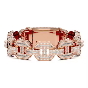 MoissaKing Cuban IceMo Bling Bracelet VVS Moissa Curb DiamondWave Moissanite Moiss-Flex Chain IceCrest Moissanite Bracelet - Product Image 3