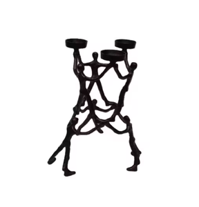 Bougeoirs en métal noir au design moderne luxueux de qualité supérieure Sculptures fabuleuses modernes de qualité exclusive - Product Image 1