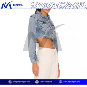 Chaqueta vaquera informal para mujer, Chaqueta vaquera azul a la moda para mujer, ropa de calle de gran tamaño, abrigo Vintage ajustado con estilo para mujer - Product Image 3