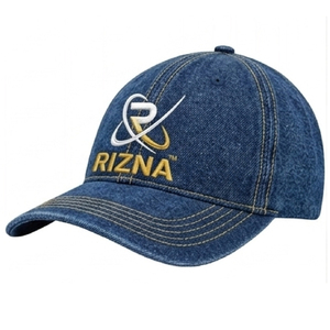 Gorra de Béisbol RIZNA de Mezclilla, 6 Paneles, Ajustable, Unisex, Estilo Casual Vintage, Lavada, con Logotipo Bordado en 3D en el Panel Frontal, Azul, Algodón, Metal - Product Image 2