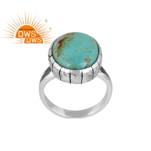Anillo Oxidado de Plata de Ley 925 Hecho a Mano con Turquesa Natural Kingman para Mujer - para Diferentes Ocasiones - Product Image 1