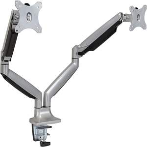 C-Clamp and Grommet BasesDual Monitor Arms Mount Soporte de escritorio Dos brazos ajustables en altura del resorte de gas articulado - Product Image 1