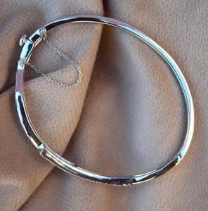 Luxueux bracelet manchette en argent sterling 925 Moissanite déclaration tenue de fête pour anniversaire torsadé cadeau élégant - Product Image 5