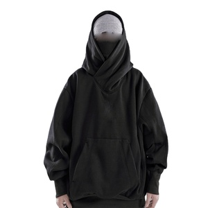 Vente en gros sur mesure Sweat à capuche d'hiver en polaire épaisse de haute qualité Sweat à capuche surdimensionné à épaules tombantes Sweats à capuche amples à col haut - Product Image 3