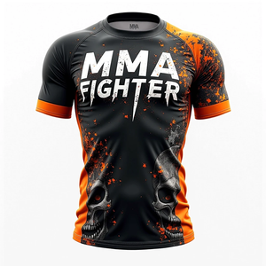 BJJ แรชการ์ดพิมพ์ลายดิจิทัลคุณภาพสูงทนทานต่อการฝึกแบบยืดได้ป้องกันรังสียูวีแห้งเร็ว - Product Image 1