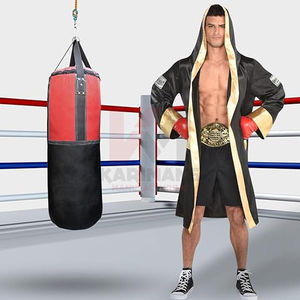 Disfraz de Boxeo con Bandera Americana de Satén para Adultos, Bata, Guantes de Boxeo, Pantalones Cortos de Campeón, Atuendo Patriótico para Halloween - Product Image 5