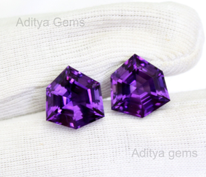พลอยอเมทิสต์อเมทิสต์ทรงหกเหลี่ยมแบบแอฟริกันธรรมชาติอัญมณีเจียระไนแบบแฟนซีขนาด1มม. ถึง50มม. สีม่วง - Product Image 1