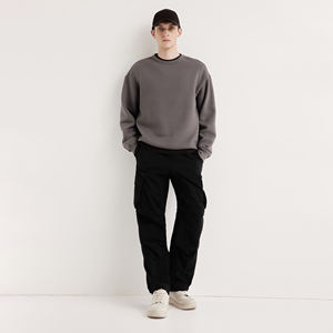 Logo personnalisé 400Gsm surdimensionné col rond hommes polaire sweat à capuche couleur unie 3D brodé cravate-teint pour hiver automne - Product Image 1