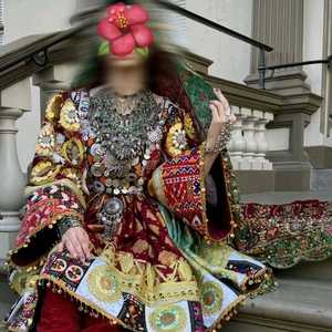 Venta al por mayor precio barato de las mujeres modernas A-Line vestidos afganos Formal Party Wear Frock Borlas Monedas Bordado - Product Image 4