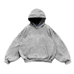 Personnalisé Vintage Lavage À L'acide Boxy Cropped Hoody Unisexe 100% Coton Prolmer Sweat Sérigraphie Streetwear Pull À Capuche - Product Image 2