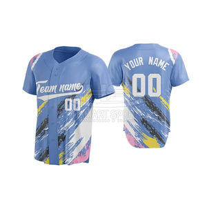 Button Up <b>Half</b> <b>Sleeves</b> Men Baseball Jersey Comfortable Custom Logo Men Baseball Uniform Jersey - Product Image 5