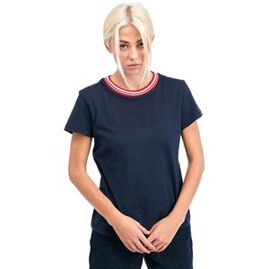 "Camiseta de Jersey fino informal para mujer con bordado y logotipo personalizado Camiseta de moda de talla grande Cómoda de alta calidad MOQ bajo" - Product Image 6