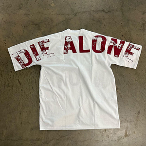 Camiseta de Manga Corta con Hombros Caídos, Estampado DTF Rojo, Tejido de Punto 100% Algodón, Diseño Gráfico 3D, Talla Grande, Personaliza Tu Propio Diseño - Product Image 4