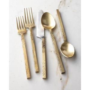 Ensemble de couverts en laiton poli élégant pour une expérience culinaire raffinée, parfait pour tous les budgets avec assurance qualité - Product Image 1