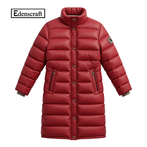 Chaqueta tejida larga acolchada de invierno con estilo verde de talla grande para mujer, cálida, acogedora, ligera, aislada, para clima frío, para exteriores, ODM OEM - Product Image 6