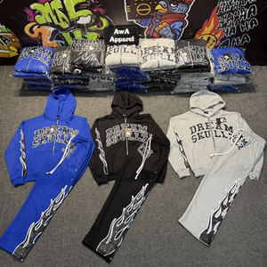 Conjunto de Chándal Urbano con Capucha para Hombre, Estilo Invernal, 100% Algodón, Transpirable, Ligero, con Logotipo Estampado, Pedidos al por Mayor - Product Image 4