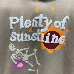 Cozy Basics Cotton Blended Cropped Foam Logo <b>Hoodie</b> Men Side Grip Cotton Uncorded Hem <b>Fluffy</b> Printed Stylish Winter - Product Image 5