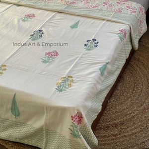 Algodón suave multi impreso dohar mano bloque estampado Boho jaipuri manta doble Dohar - Product Image 6