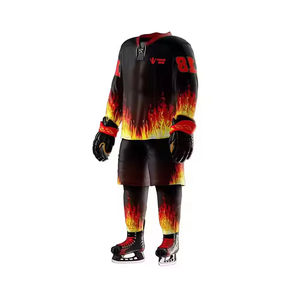 Cómodo uniforme de hockey sobre hielo de tamaño personalizado en stock 100% poliéster hecho uniforme de hockey sobre hielo - Product Image 3
