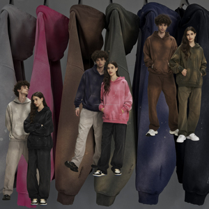 Custom Logo Heavyweight Cotton French Terry <b>Vintage</b> Acid Wash Hoodie Distressed Wholesale Fashion Blank Pullover men's hoodies - Product Image 4