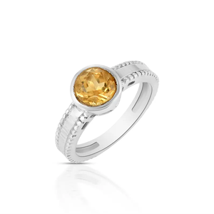 Anillo apilable hecho a mano de Plata de Ley 925, piedra amarilla Natural citrina, joyería de piedra natal de noviembre, cristianos de moda - Product Image 1