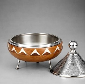 Luxury High Quality Eco-Friendly Wooden Stainless Steel Handcrafted Casserole Serving <b>Pot</b> Classic Covered Bowl All Stoves - Product Image 3