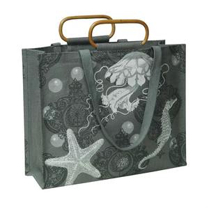 ถุงปอกระเจาธรรมดาพร้อมที่จับเชือกทรงสี่เหลี่ยมเหมาะเป็นของขวัญช้อปปิ้งใช้ทำด้วยมือคุณภาพสูงผ้าใบ - Product Image 3