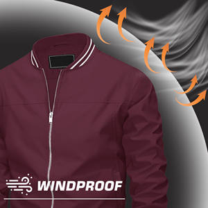 Chaqueta impermeable con logotipo bordado y estampado personalizado, chaqueta cortavientos vintage informal, chaqueta de equipo escolar universitario para hombre - Product Image 3