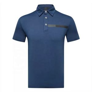 T-shirt polo à manches courtes de haute qualité Spandex Polyester tissu tricoté à col rond évacuant l'humidité - Product Image 4