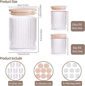 Glass <b>Jars</b> with Wooden Lids and Labels, Empty <b>Candle</b> <b>Jars</b>, <b>Candle</b> Containers Vessels for <b>Candle</b> Making Supplies Wholesale Supply - Product Image 5