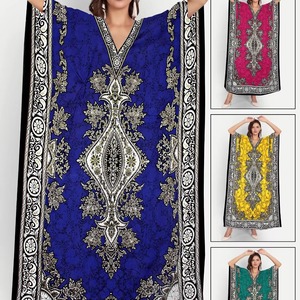 Caftans africains de marque de luxe pour femmes Boubou grande taille en soie imprimé de qualité supérieure coupe ample - Product Image 1