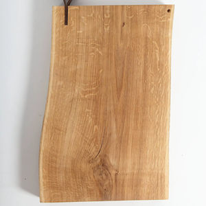 Tabla de Cortar de Madera de Roble Rústico 2026, Tabla de Picar de Bloque de Carnicero Sólido con Mango de Cuero Genuino, Uso en Cocina de Alta Resistencia - Product Image 1