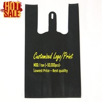 Meilleure qualité d'impression PE-HD rouge T-shirt gilet sacs de transport au détail en plastique T-shirt supermarché épicerie sac T-Shirt gilet sacs avec logo OEM