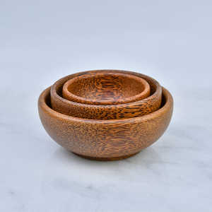 Ensemble de petits bols en bois de coco de taille personnalisée exportés du Vietnam - Product Image 1