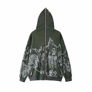 Nouvel arrivage de sweats à capuche avec fermeture éclair pour hommes, tenue légère, cagoule à fermeture éclair délavée à l'acide - Product Image 5