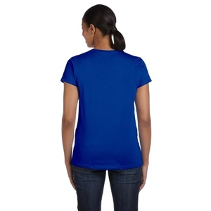 T-shirts pour femmes de qualité supérieure, modèle 2026, col en V, unis, service OEM, logo et style personnalisés de haute qualité, t-shirt respirant - Product Image 5
