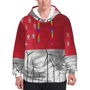 Sweats à capuche zippés unisexes avec poche à cordon de serrage blanc Sublimation sur toute la surface vêtements d'hiver pour hommes de grande taille - Product Image 6