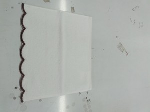 White <b>Turkish</b> Cotton Plaid Pattern Quick-Dry Woven Square <b>Towel</b> with Scallop Edge for Spa & Hotel Use - Product Image 3