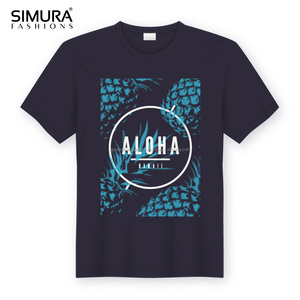 T-shirt imprimé col rond en polyester/coton respirant pour hommes et garçons, style décontracté streetwear, tendance, manches courtes, OEM - Product Image 2
