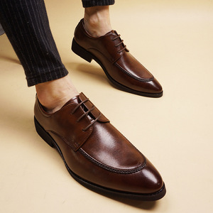 Nuevos Zapatos de Cuero Modernos para Hombre, Punta Ultra Puntiaguda, Estilo Casual, Tacón Oculto Minimalista, Zapatos de Boda - Product Image 3