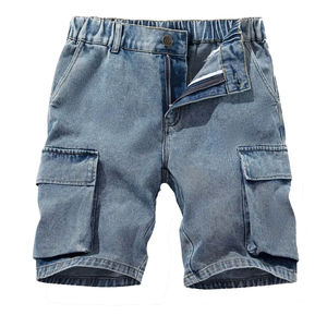 Wholesale Custom Men's <b>Jeans</b> <b>High</b> <b>Waist</b> Plain Dyed Denim <b>Jeans</b> Distress <b>Short</b> Zipper Fashionable Hot Sale Men's <b>Jeans</b> <b>Short</b> - Product Image 1