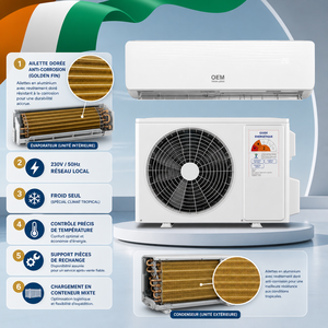 Climatiseur Split Inverter Mural Froid Seul 12000 BTU R410a pour Chambre, Hôtel, Appartement et Immeuble Résidentiel - Product Image 2